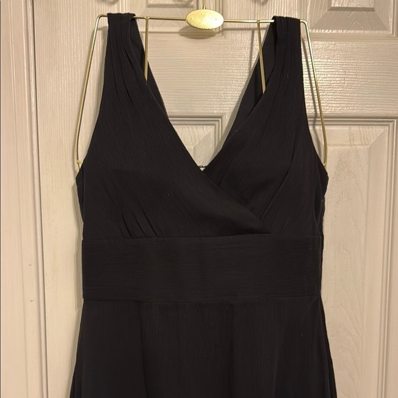 J. Crew Black 100% Silk V-Neck Midi Sundress - Picture 2 of 11